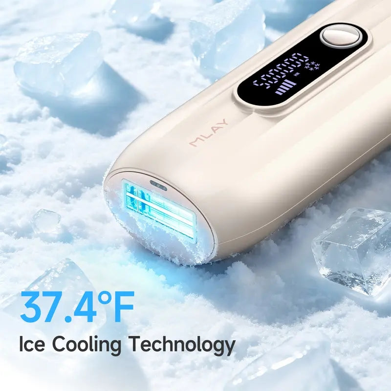 MLAY T15 IPL Hair Removal Device with Ice Cooling,Intelligent Skin Tone Recognition,5 Energy Levels, 2 Modes,Plug-In Design
