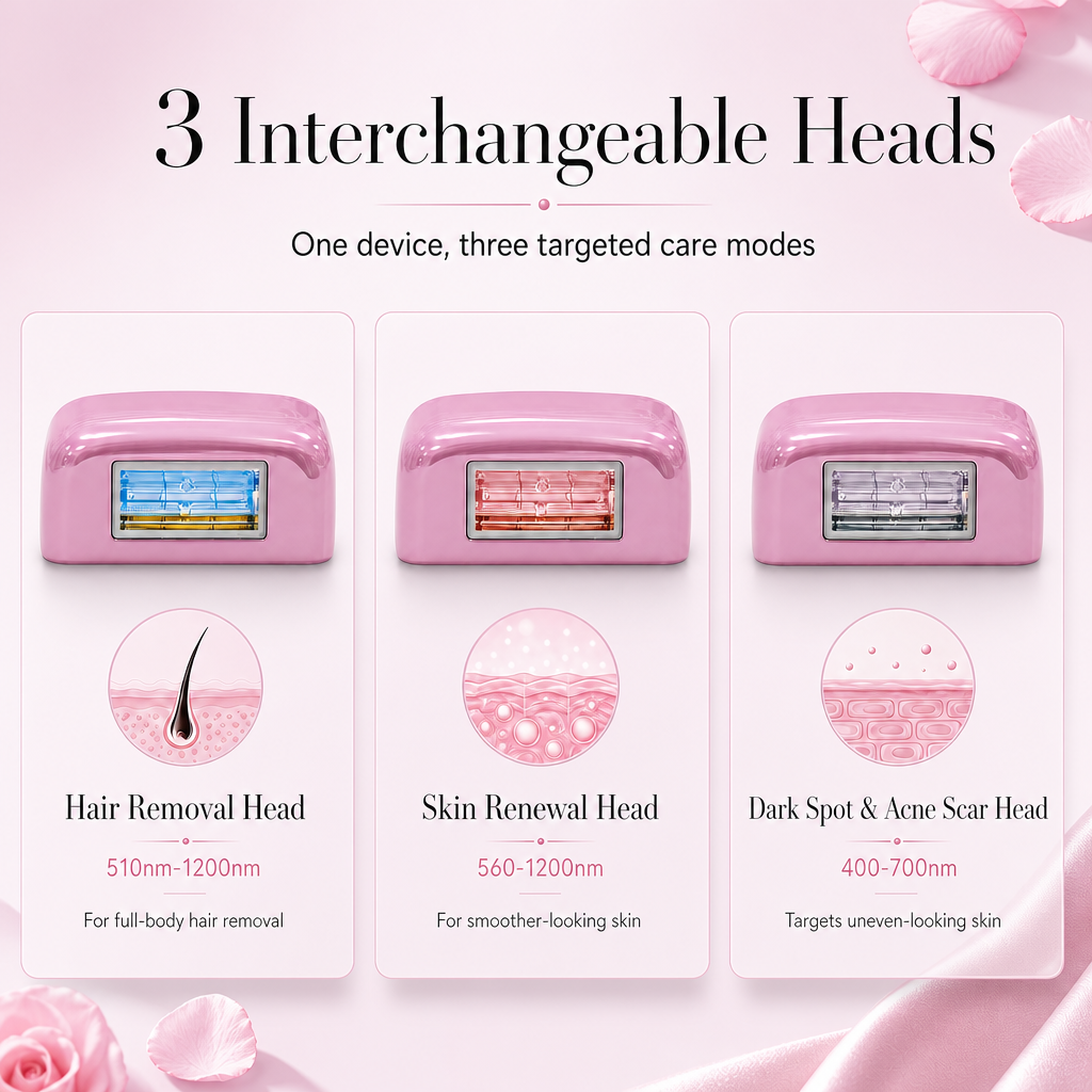 MLAY T14A Ice Cooling IPL Hair Removal Device-High Energy Replaceable Head-Pink